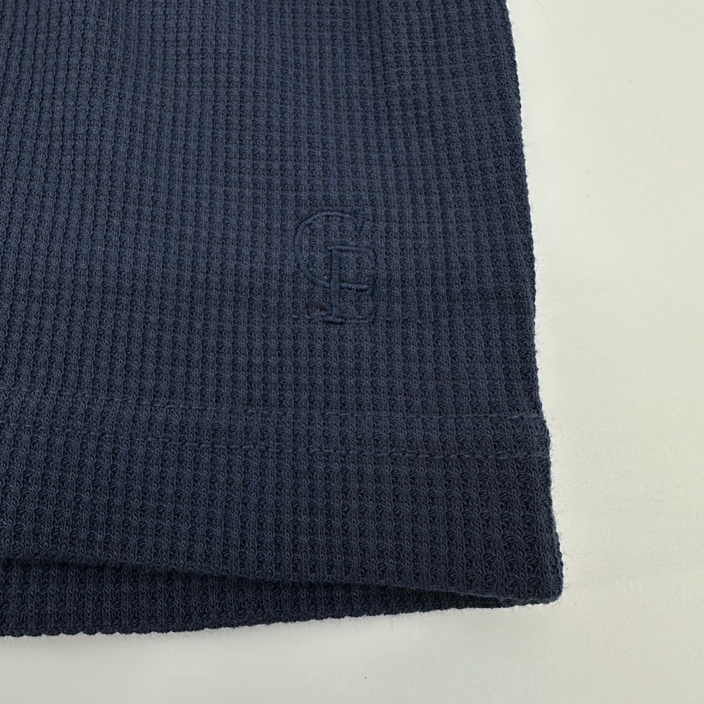 Cozy Earth Womens Bamboo Waffle Knit Long Sleeve Henley Navy Blue Size L NEW - Picture 10 of 11